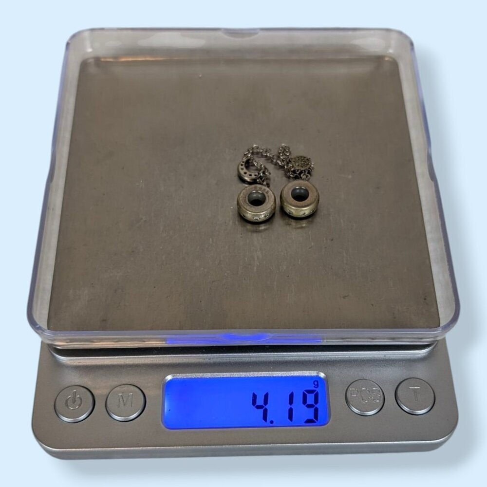 Sterling Sun & Moon Safety Chain Charm - Picture 4 of 4